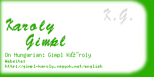 karoly gimpl business card